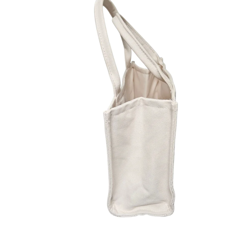 Laura Mercier Cream Canvas Tote Structured Design - Picture 3 of 6